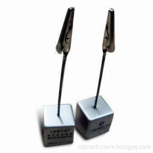 Memo Clips, Made of Zinc-alloy, Measures 25x25x25x100mm